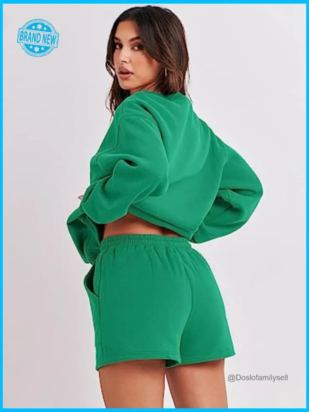 2 Piece Outfits Sweat Shorts Sets Oversized Casual Lounge Matching Set